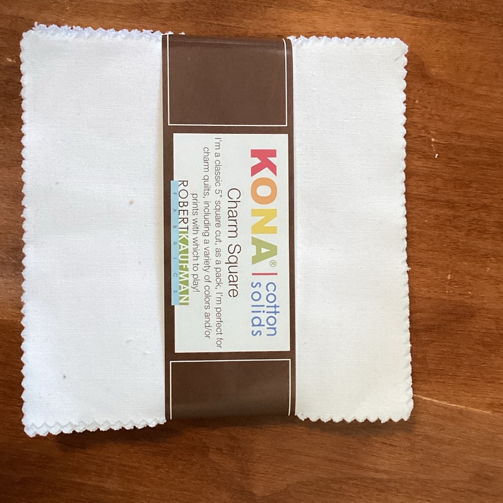 Kona Sol White Charm Square Cotton Solids
